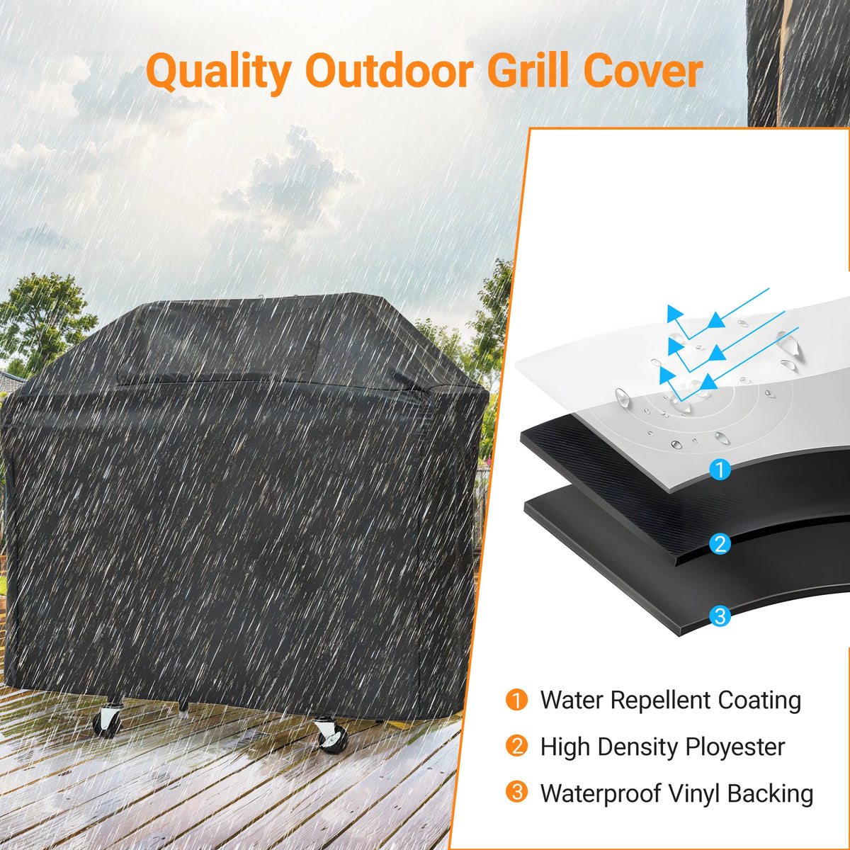 Stainless Steel Gas Grill With Side Burner And Durable Protective Cover