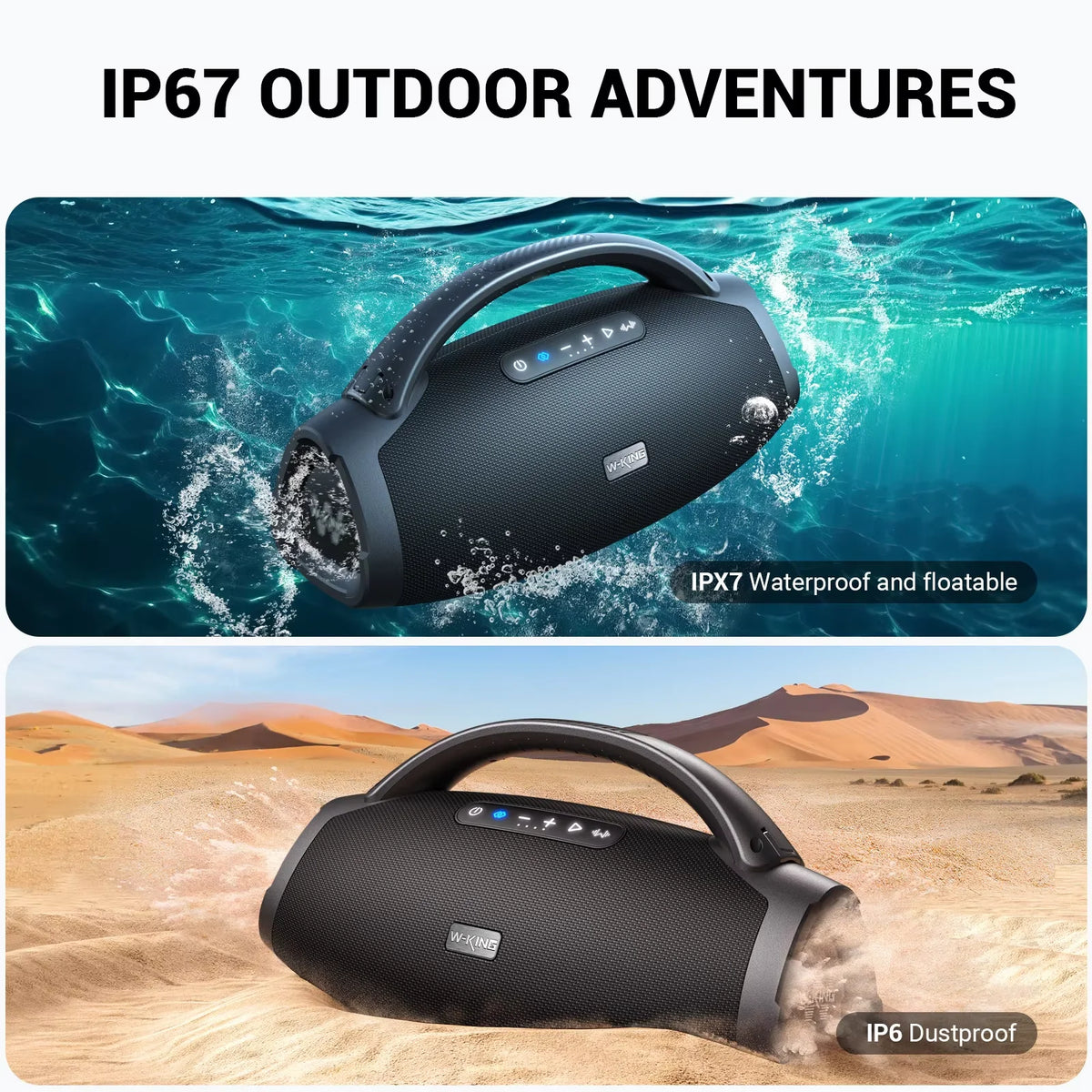 W-King X20S Waterproof Bluetooth Speaker For Outdoor Entertainment Use