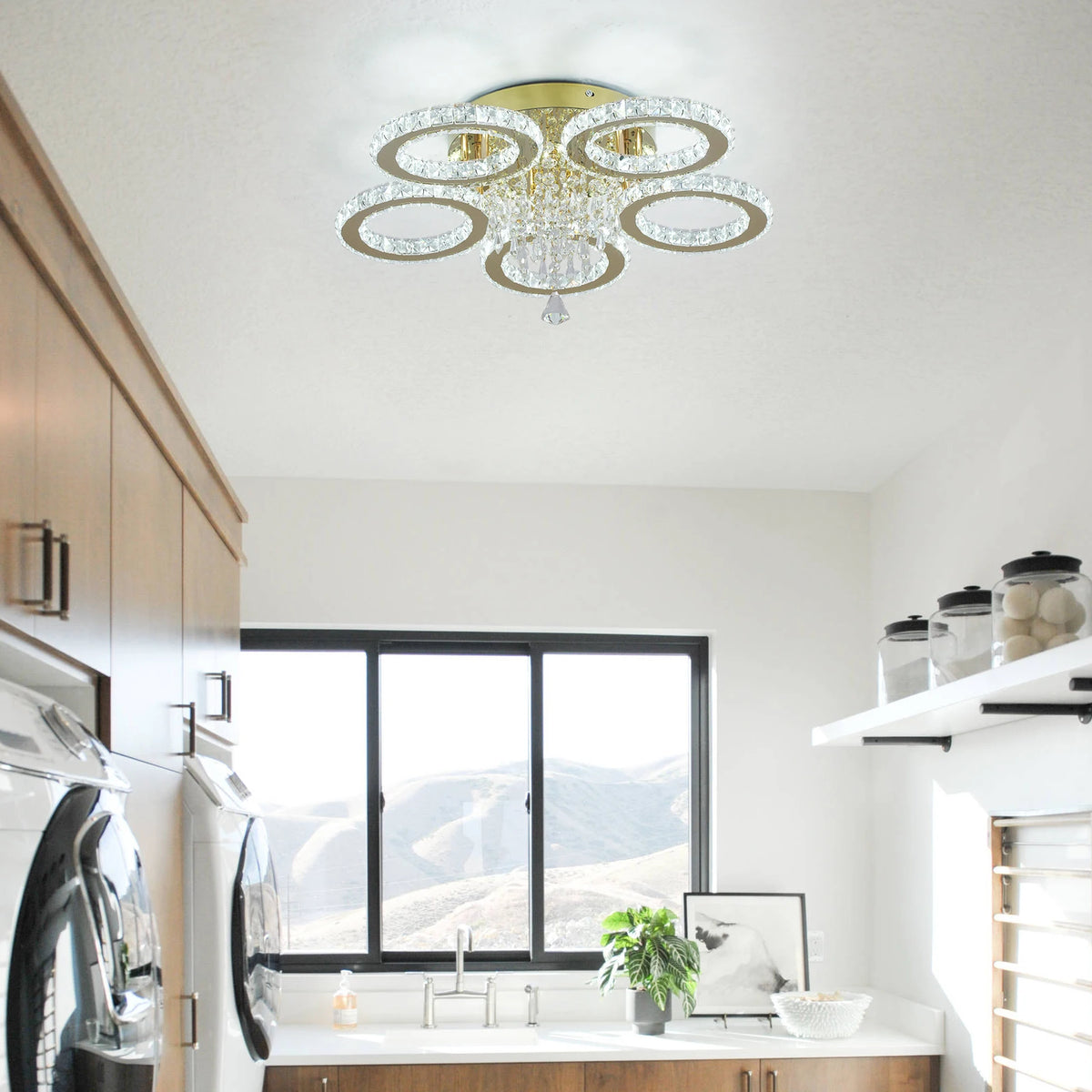Vetrulus Modern Crystal Stainless Steel Ceiling Chandelier LED