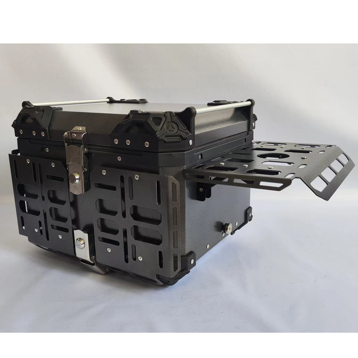 HiMISS Aluminum Motorcycle Top Case With Steel Base For Touring Luggage