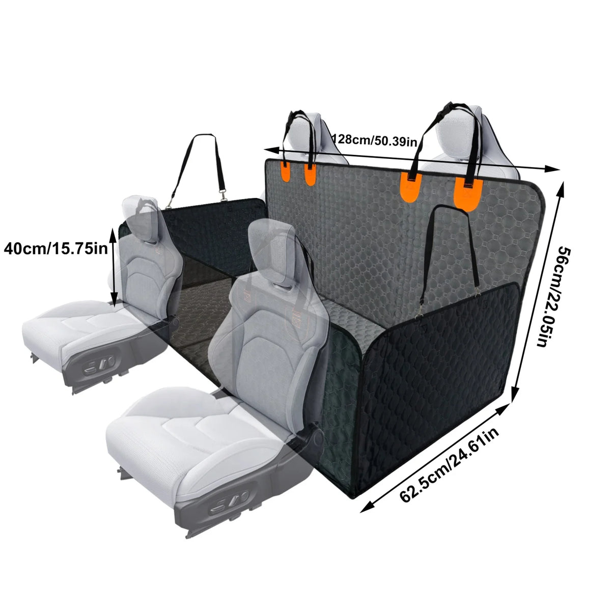 BINGOPAW Waterproof Dog Car Backseat Cover With Side Storage Pockets