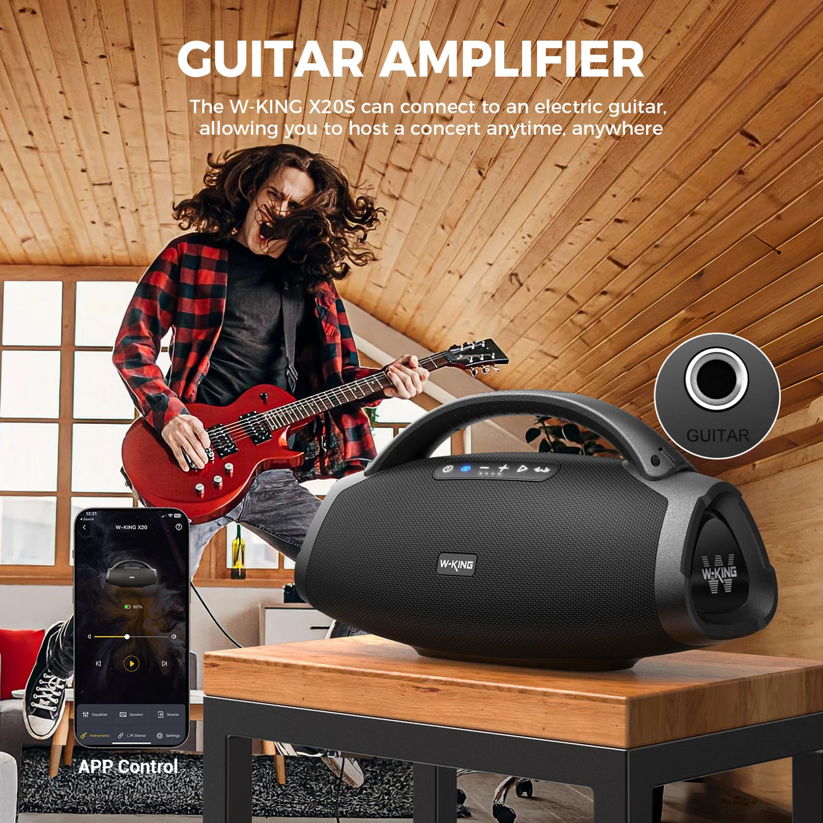 W-King X20S Waterproof Bluetooth Speaker For Outdoor Entertainment Use