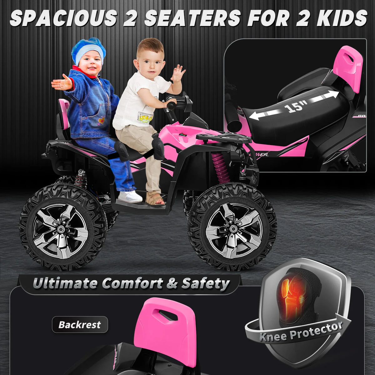 Joyracer Kids Electric ATV Ride On With Remote Control