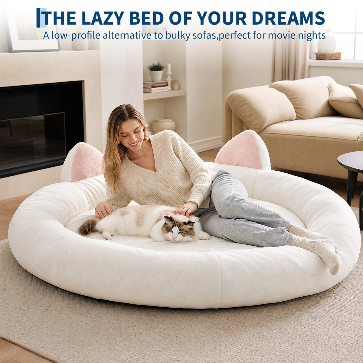 Premium Orthopedic Memory Foam Bolster Pet Couch For Comfort
