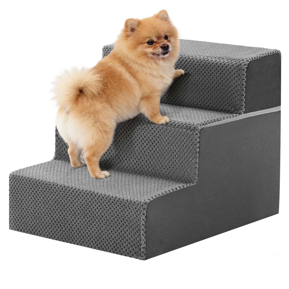 JHK Padded Foam Dog Stair Ramp With Non Slip Design
