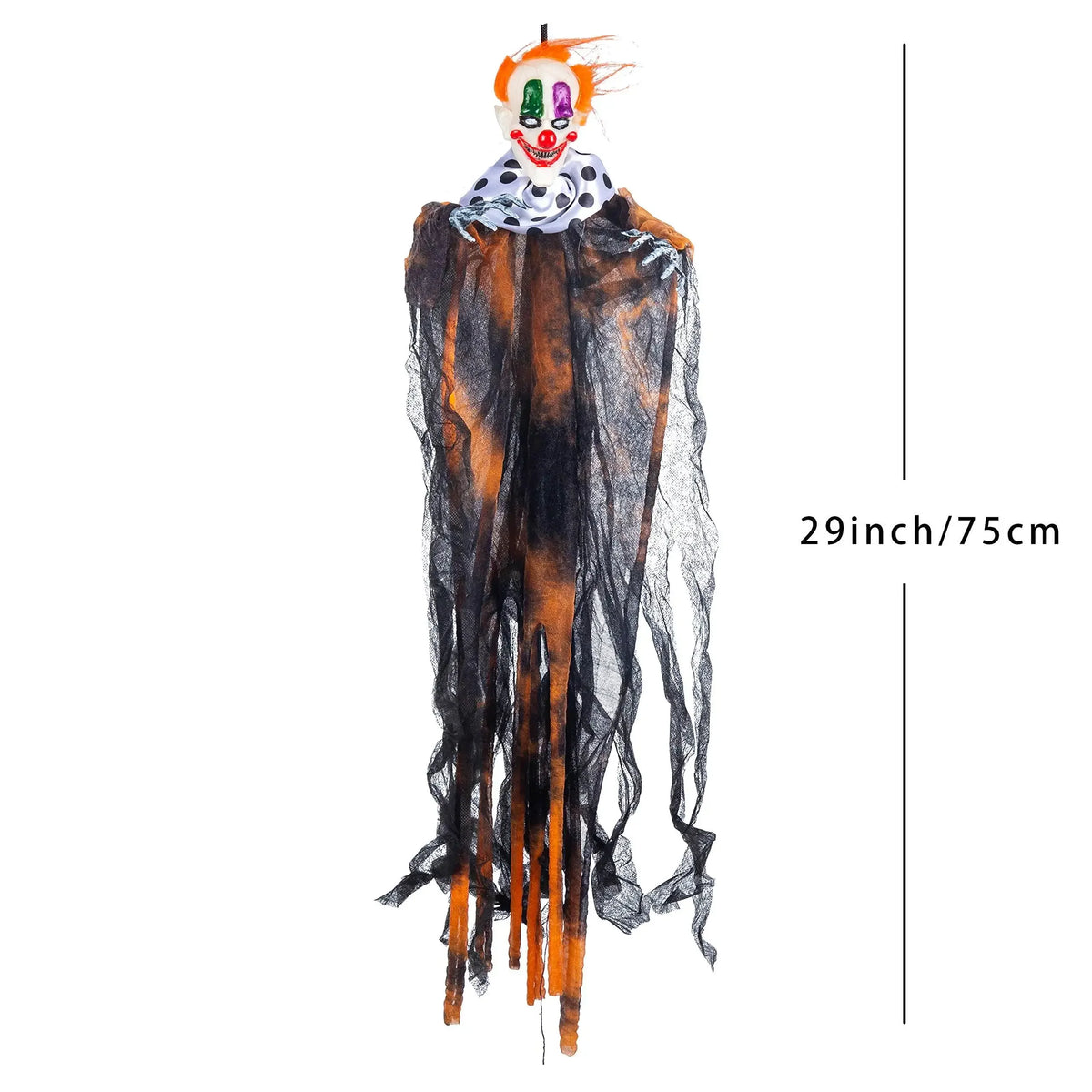29 inch Tall Hanging Clown Halloween Decorations Outdoor Props Front Porch Party Supplies Garden Yard Lawn Scary Horror