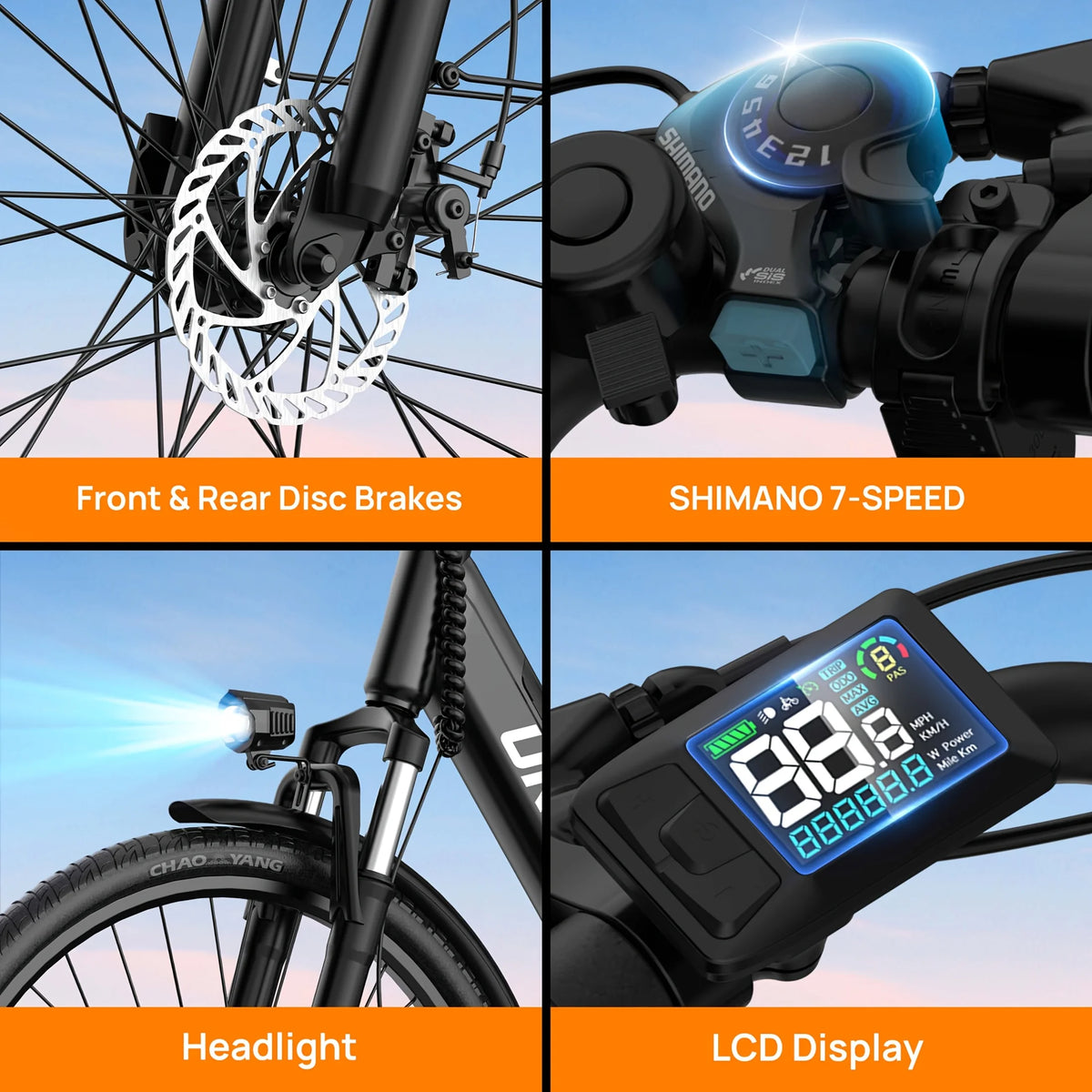 URLIFE E26 Electric Bicycle With Removable Battery And Hydraulic Brakes