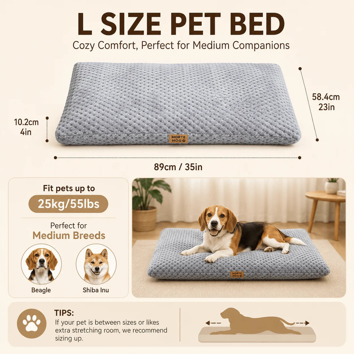 BOFNL Thickened Mesh Dog Bed Mat Comfortable Pet Floor Cushion