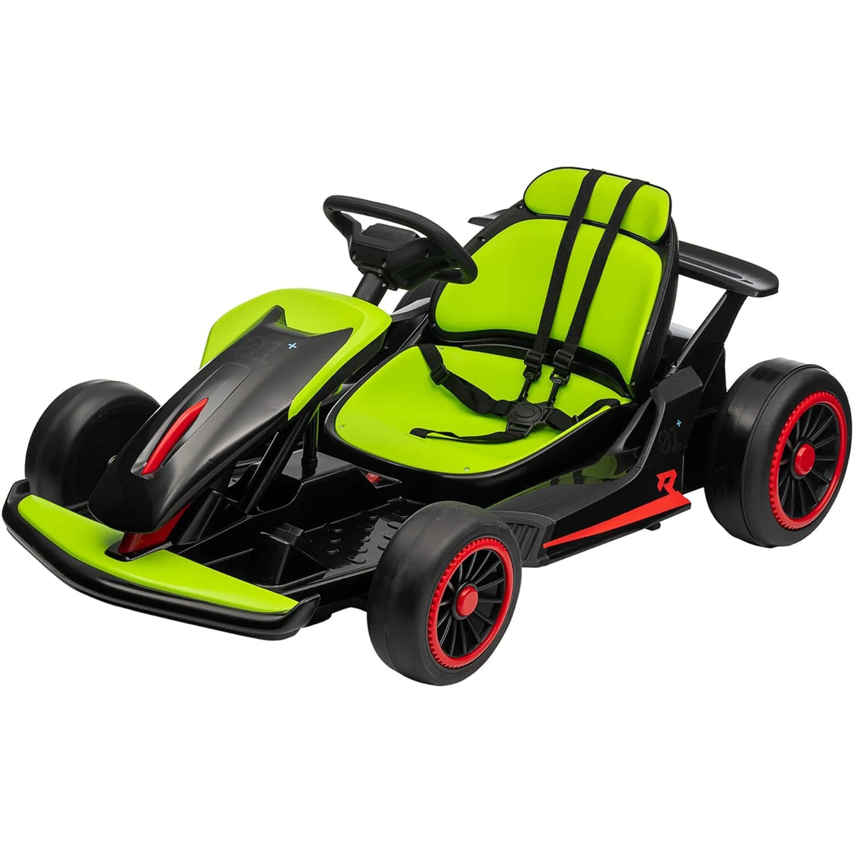 24V Electric Gokart For Children 6-12 Years, Drift Kart With Adjustable Seat, 2 x 200W Motors, 7Ah Battery, Up to 13 Km/h, Up to 45 kg, LED, USB And FM Radio, Seat Belt