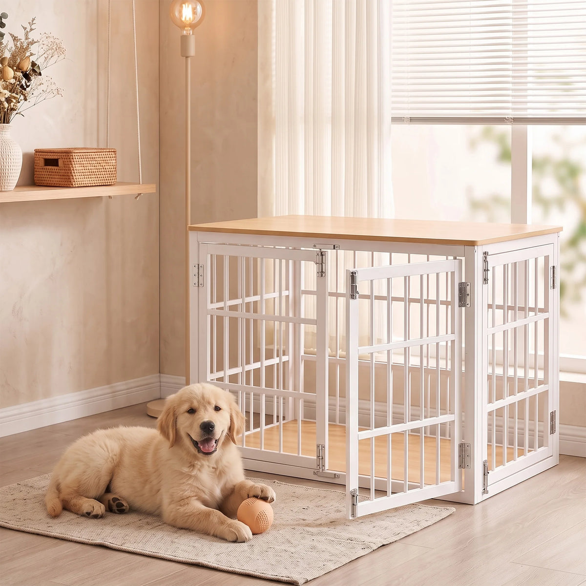 JHK Heavy Duty Iron Dog Cage With Double Lock Kennel