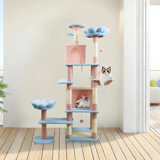 Multi Level Cat Tree With Cozy Condo And Soft Hammock