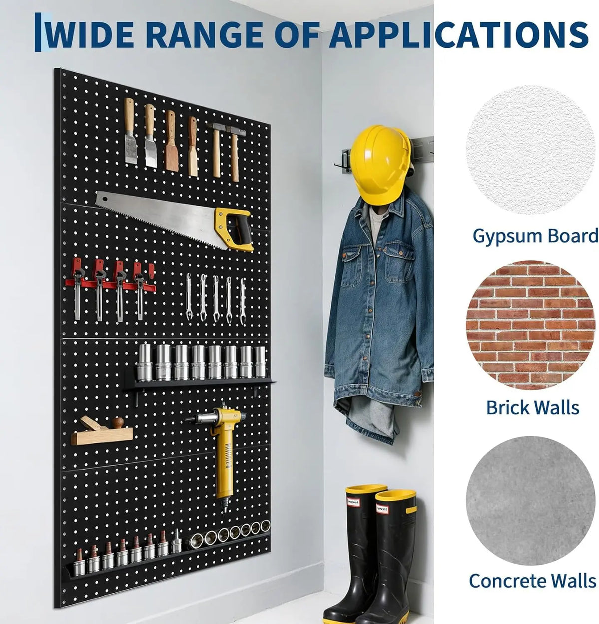 Heavy Duty Steel Pegboard Wall Organizer Panels For Tool Storage