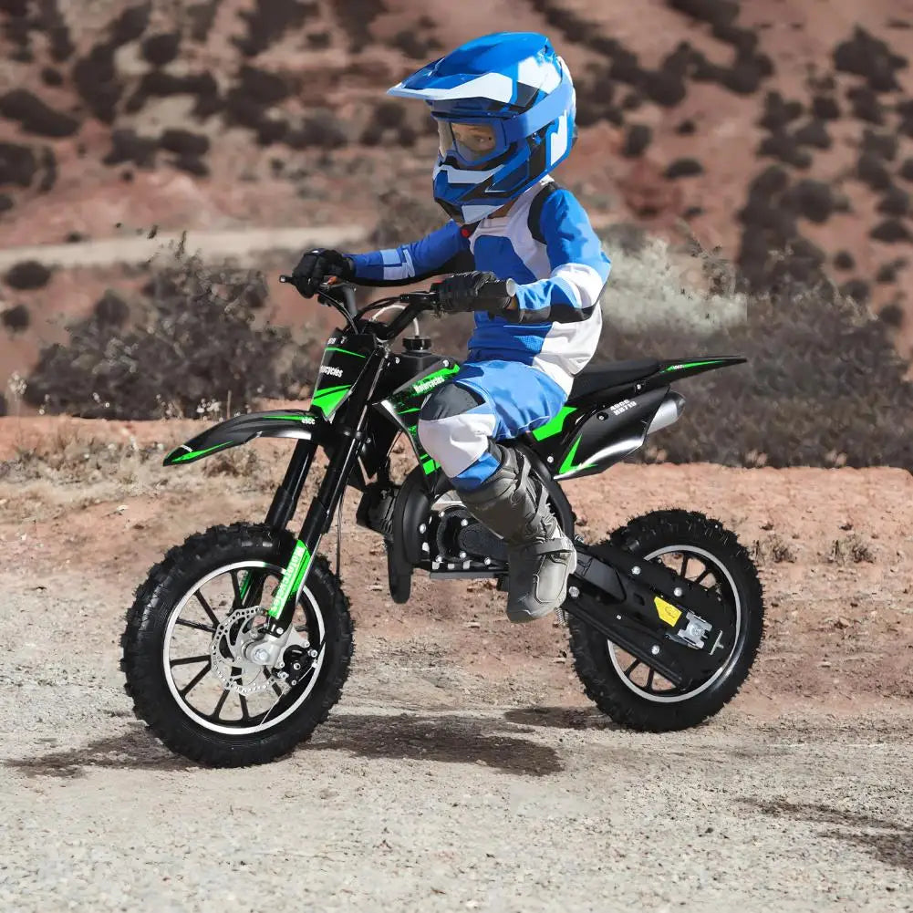 Mini Kid Dirt Bike, 49CC 2-Stroke Gas Powered Motorcycle with Off-Rode Tire, Front Rear Disc Brakes, Up to 25 Mph,