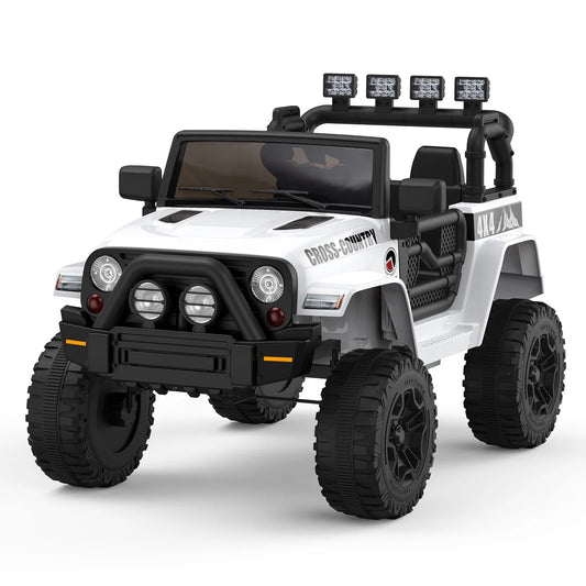 12V 2-Seater Kids Ride On Truck – Off-Road Battery Powered Car with Dual Parental Remote Modes, LED Lights, MP3/AUX/USB, Heavy-Duty Spring Suspension, Safety Belt – For Ages 3-8