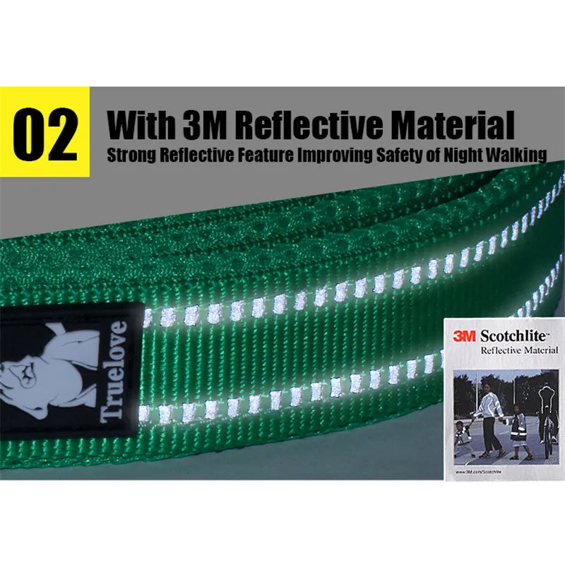 Truelove Reflective Nylon Padded Dog Leash Quick Release