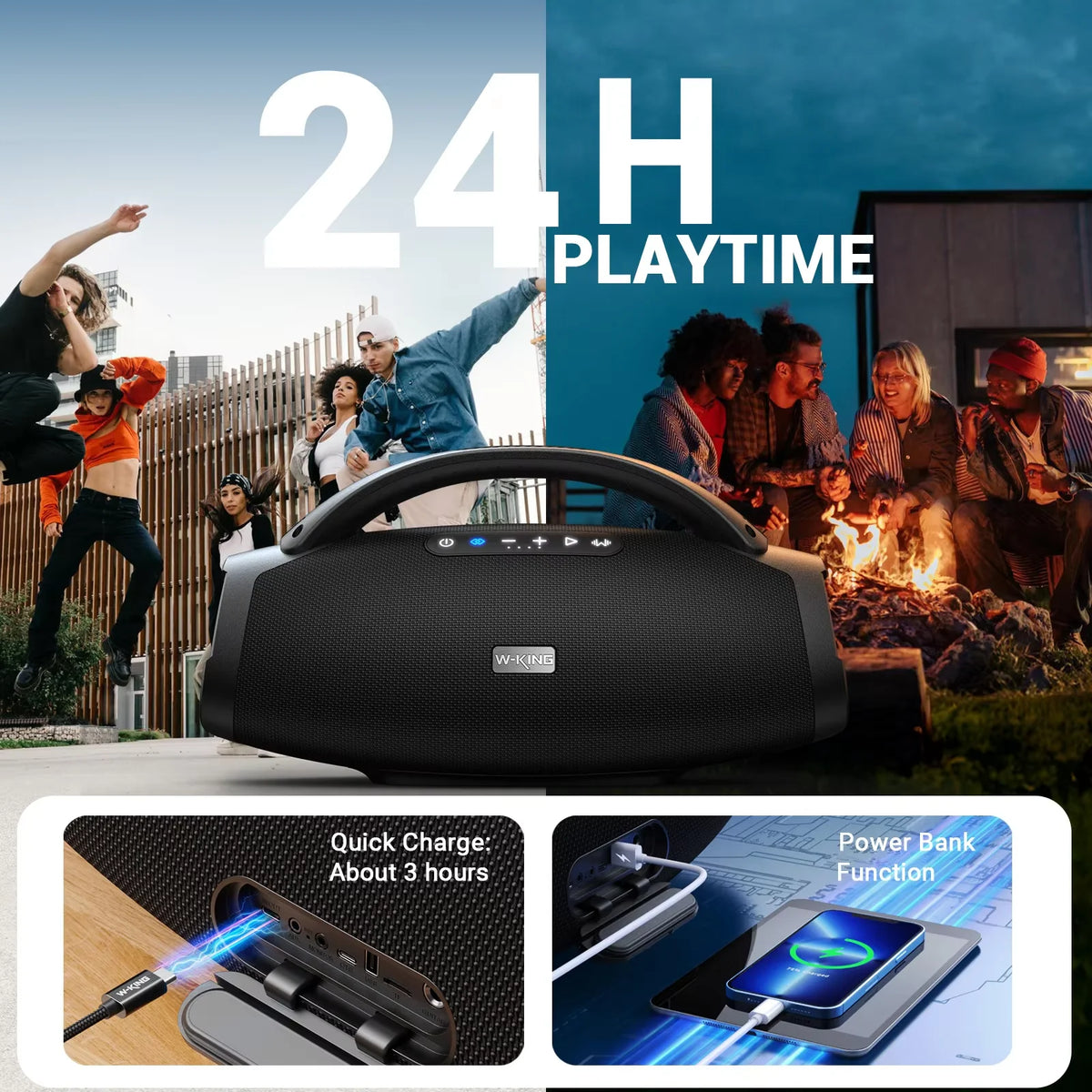 W-King X20S Waterproof Bluetooth Speaker For Outdoor Entertainment Use