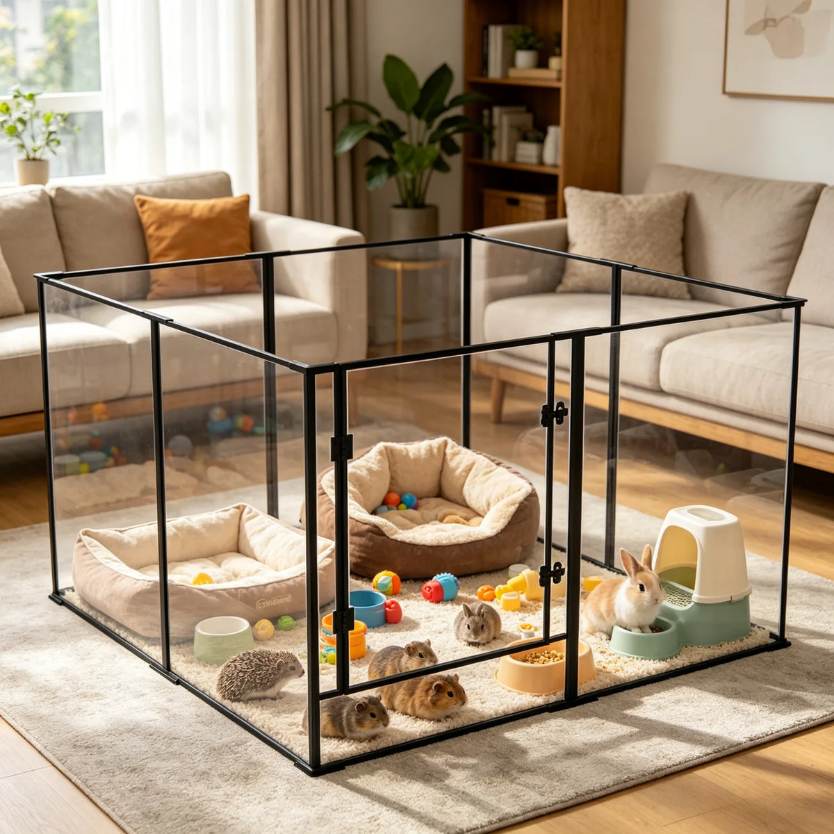 BINGOPAW Clear Acrylic Dog Playpen For Small Animal Pets