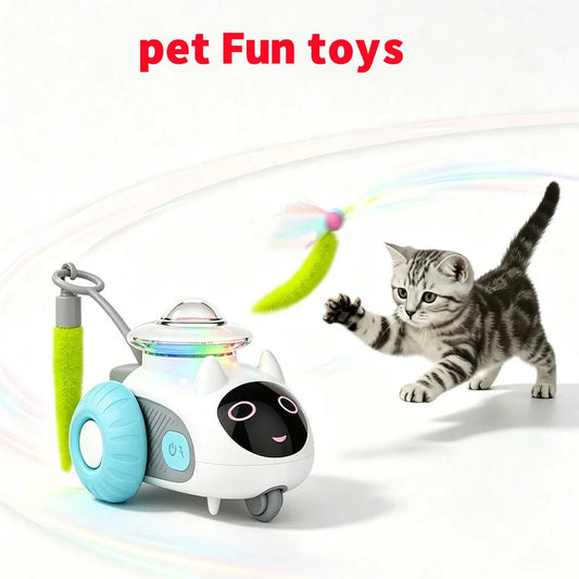 Usb Rechargeable Obstacle Avoidance Cat Toy Robot With Smart Remote Control