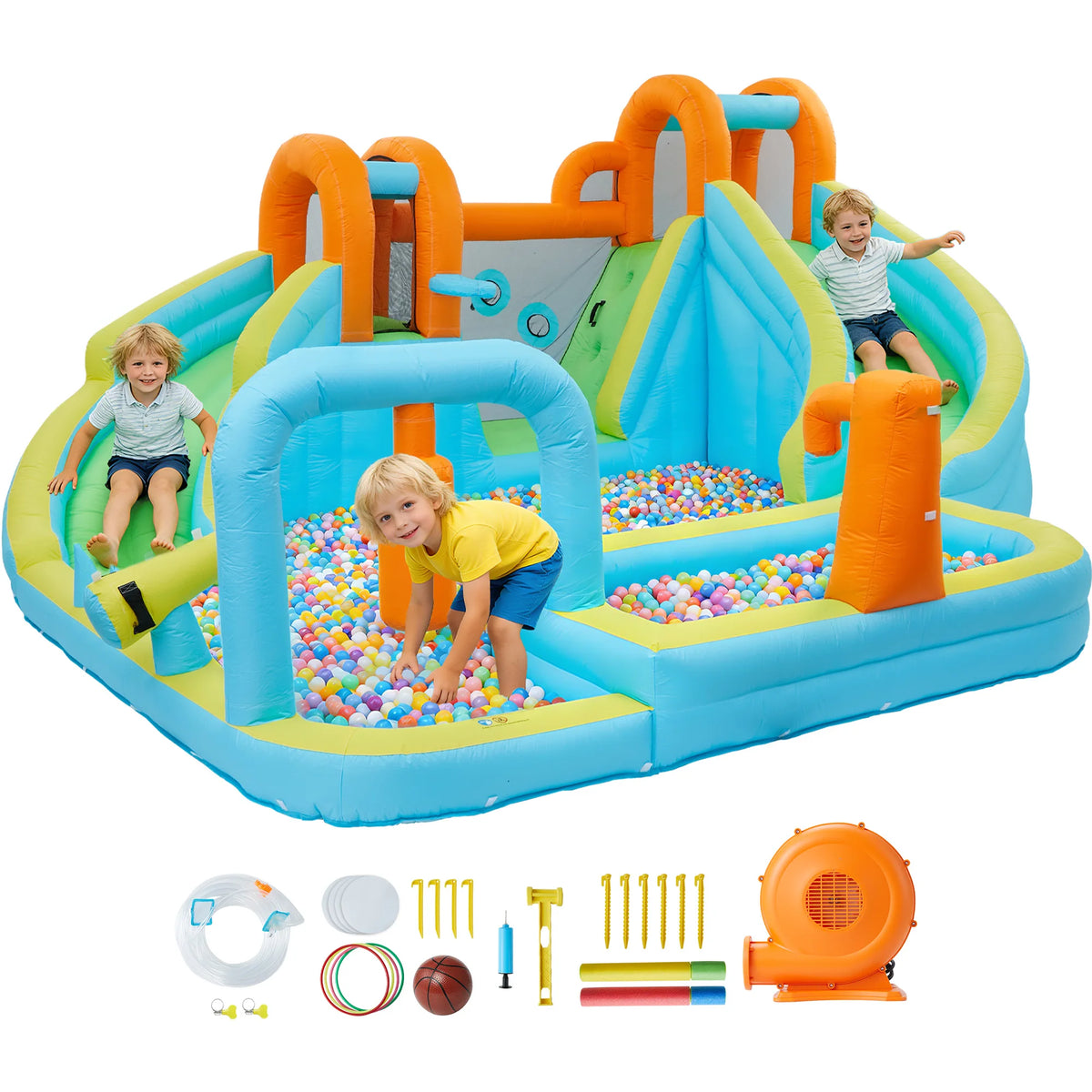 Indoor Outdoor Bounce House for Kids Inflatable Jump Castle with Slide & Blower – Home Backyard or Commercial Play Family Fun