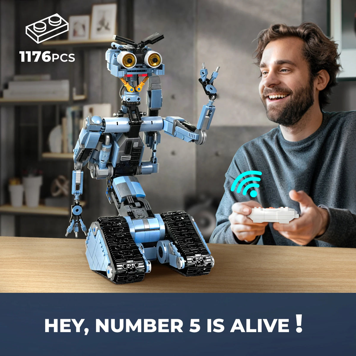 Johnny 5 Robot Building Blocks Set Inspired by Short Circuit Classic Film