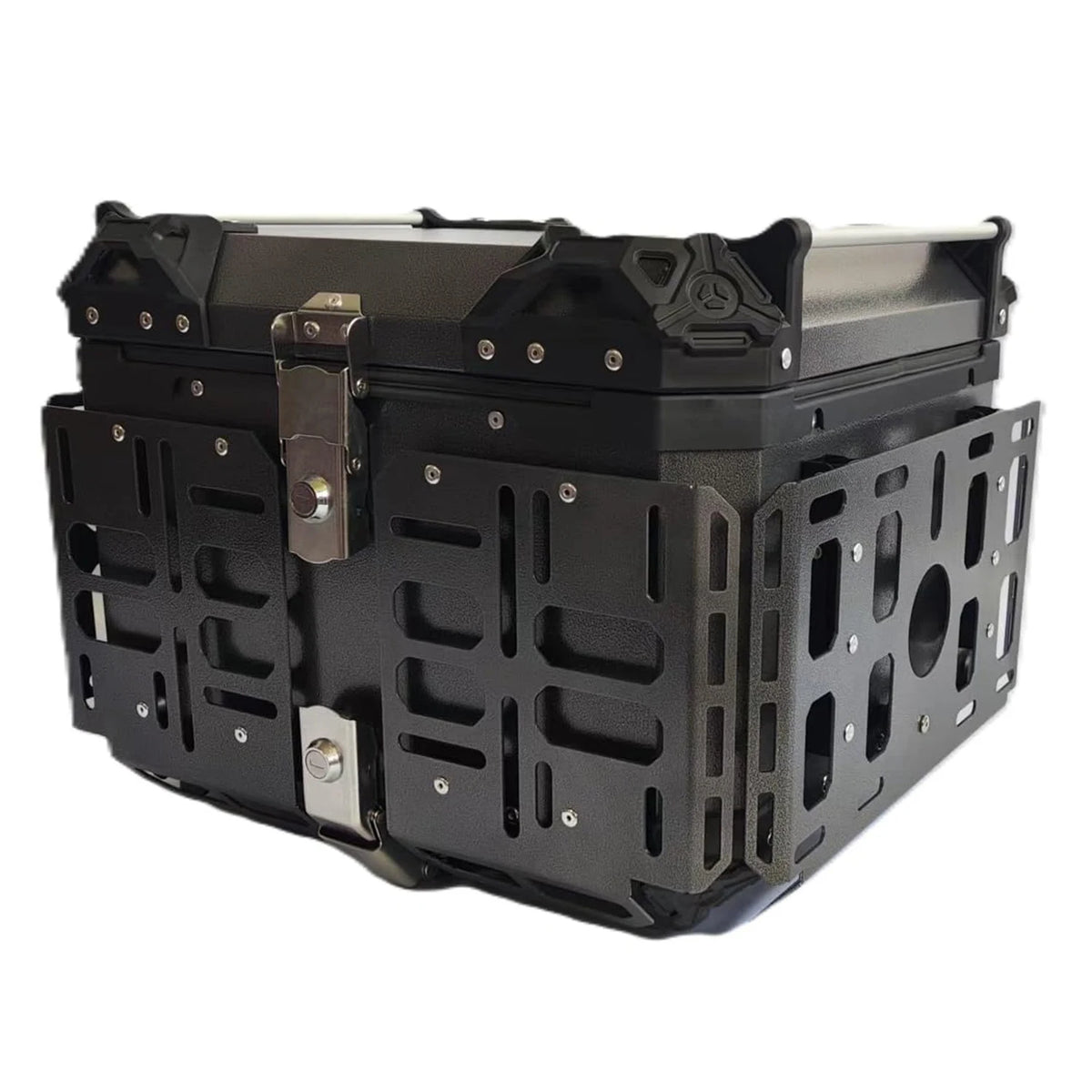 HiMISS Aluminum Motorcycle Top Case With Steel Base For Touring Luggage