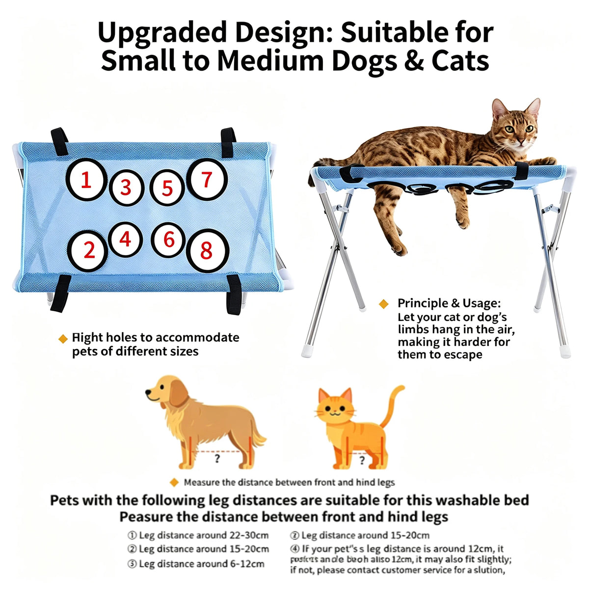 Foldable Stainless Steel Grooming Hammock For Cats And Dogs