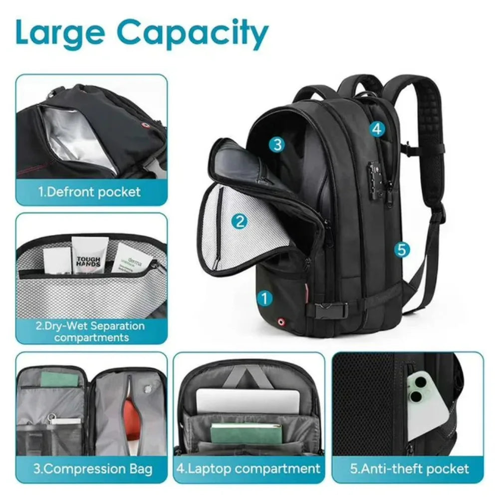 Kabaqoo Expandable Vacuum Compression Travel Backpack With Electric Pump
