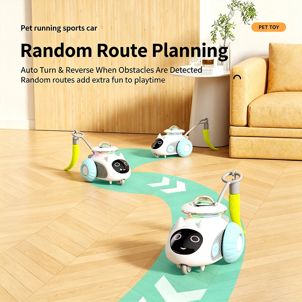Usb Rechargeable Obstacle Avoidance Cat Toy Robot With Smart Remote Control