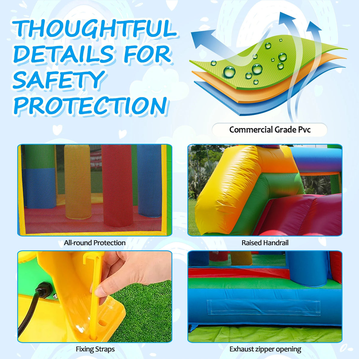Inflatable bouncing bed Commercial Grade Inflatable Water Slide Dual Lane Castle with Pool Heavy Duty PVC Backyard Family Party