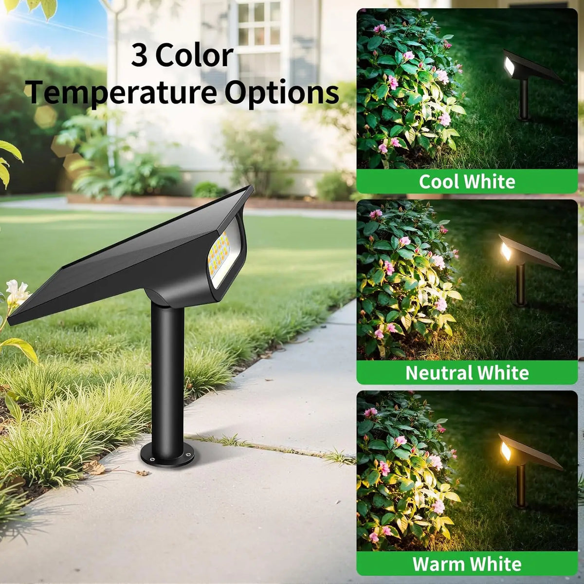 Intelamp Outdoor Solar Spotlights Dimmable For Garden And Patio