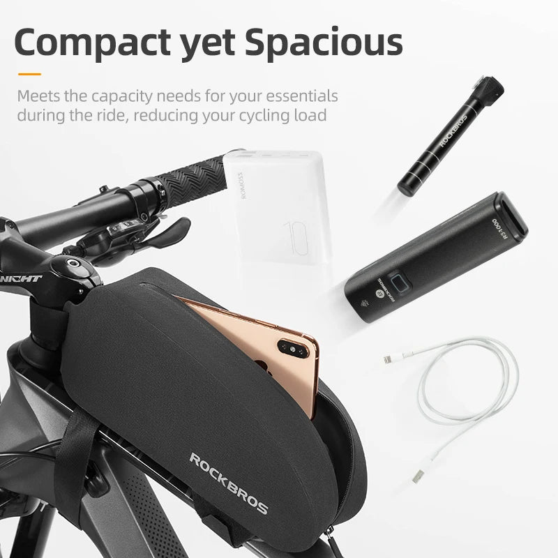 ROCKBROS Waterproof Hard Shell Bicycle Top Tube Storage Bag