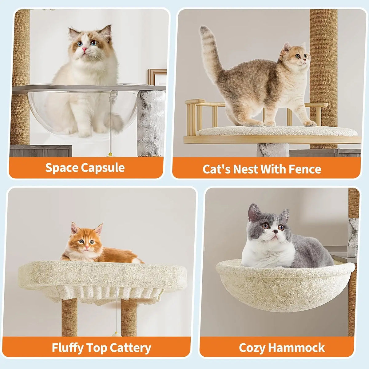 Tackleekii Multi Level Cat Tower With Hidden Litter Box