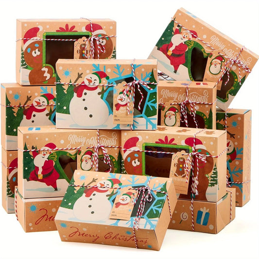 Joyfy Christmas Cookie Gift Boxes With Window For Holiday Treats