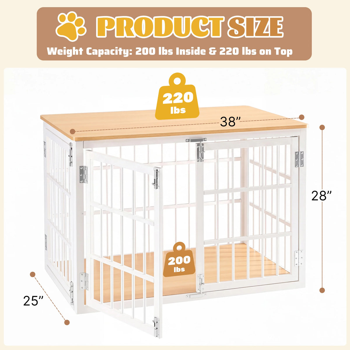 JHK Heavy Duty Iron Dog Cage With Double Lock Kennel