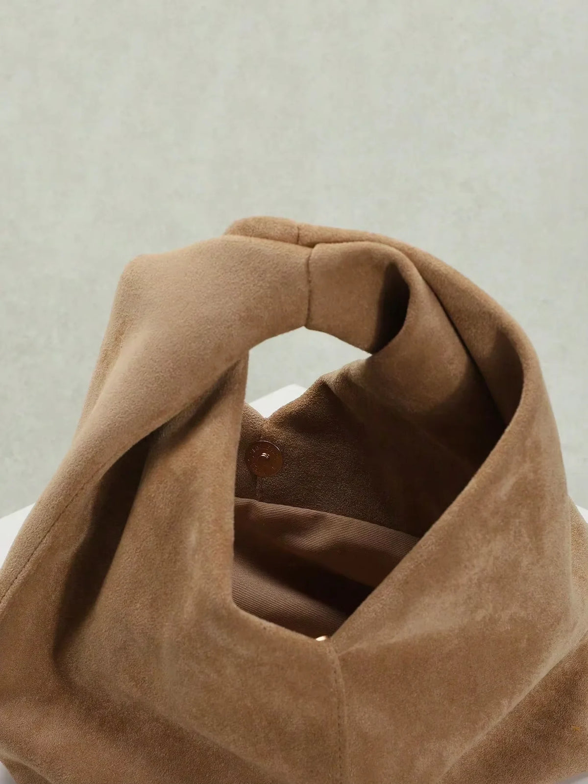 Faux Suede Twisted Handle Tote Bag For Women Casual Wear