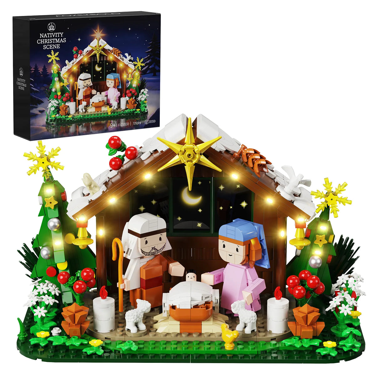 BuildMoc Nativity Scene Building Blocks Set for Religious Home Decor