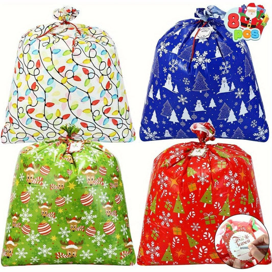 Joyfy Christmas Jumbo Gift Bags With Gift Tags for Holiday Presents