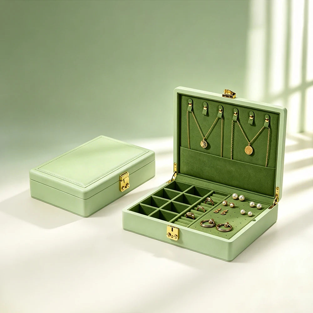 Oirlv Velvet Jewelry Organizer With Lock and Travel Storage Case