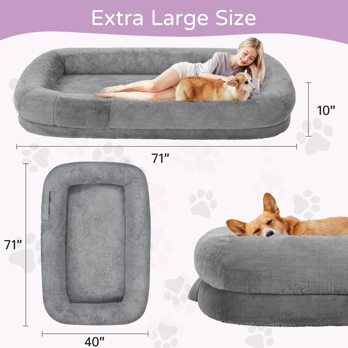 Spacious Orthopedic Dog Bed For Adults With Removable Cover