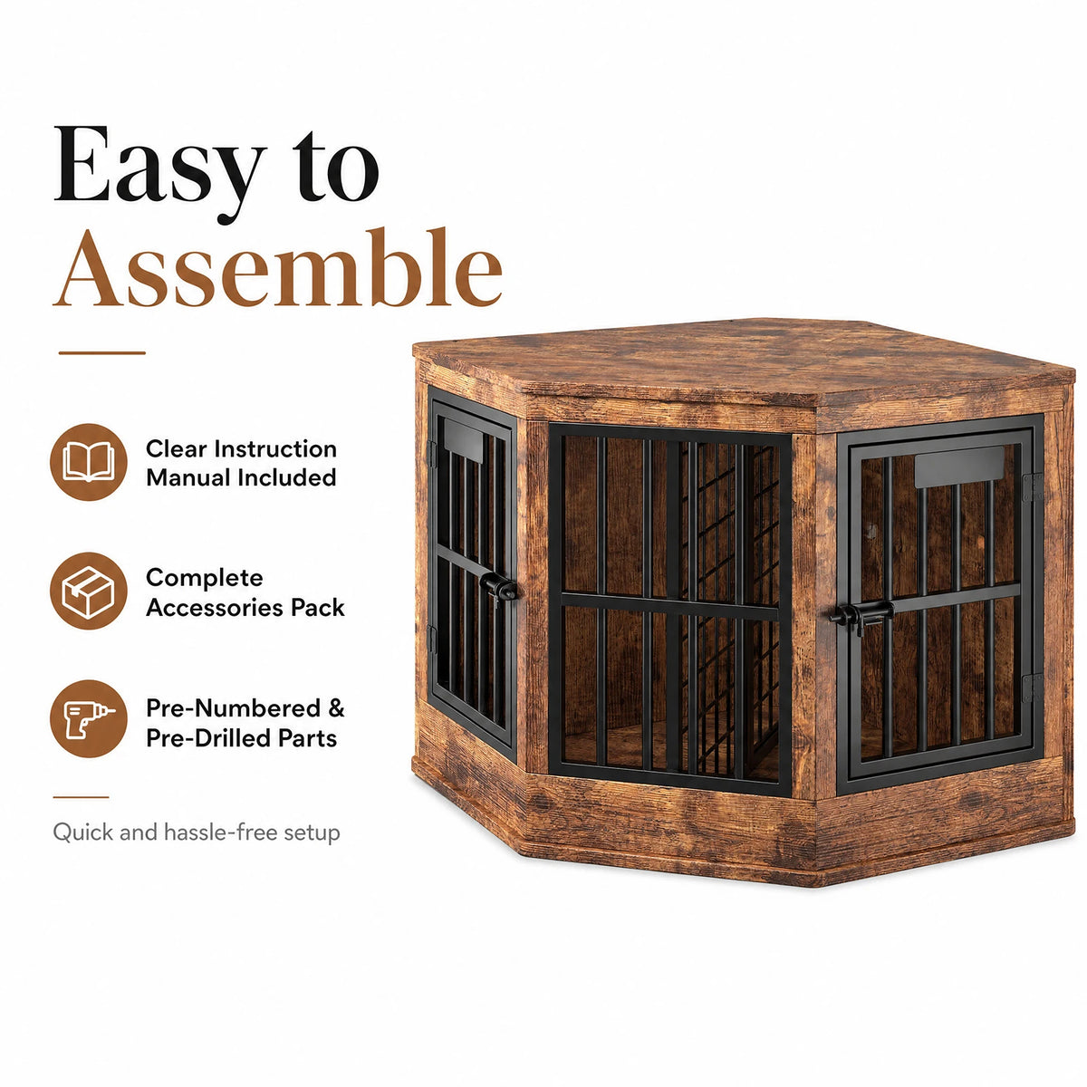 Modern Corner Dog Crate Furniture Television Stand For Pets