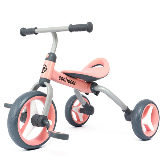 4 in 1 Toddler Tricycle & Balance Bike, Kids Ride On Toy with Detachable Pedals, Adjustable Seat, Indoor Outdoor Baby Trike for Boys Girls 1-4 Years Old, Birthday Gift