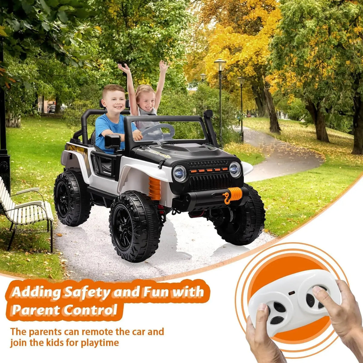 24V Two Seater Kids Electric Ride On Truck With Remote Control