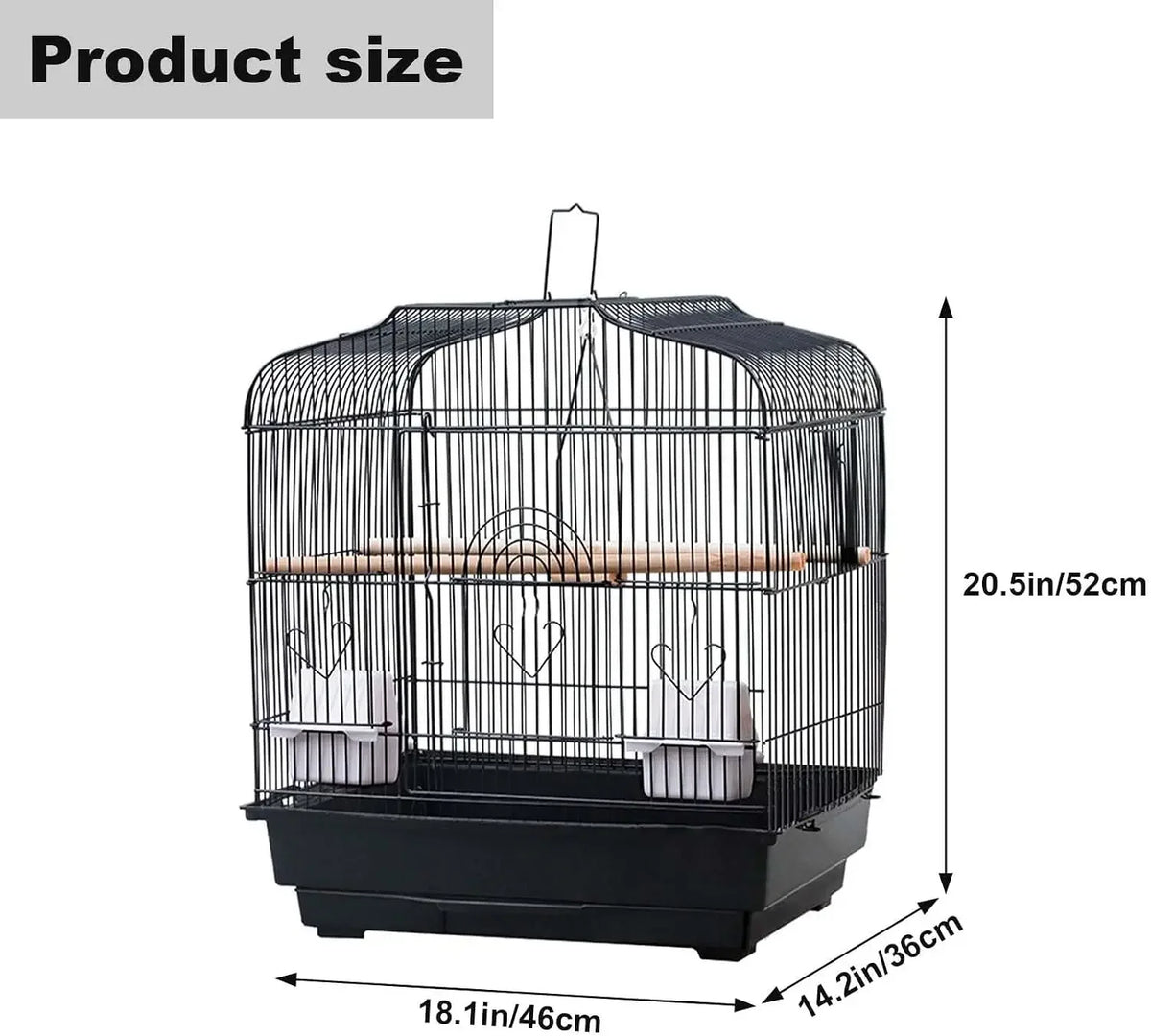 Portable Metal Bird Travel Cage With Sturdy Handle And Tray