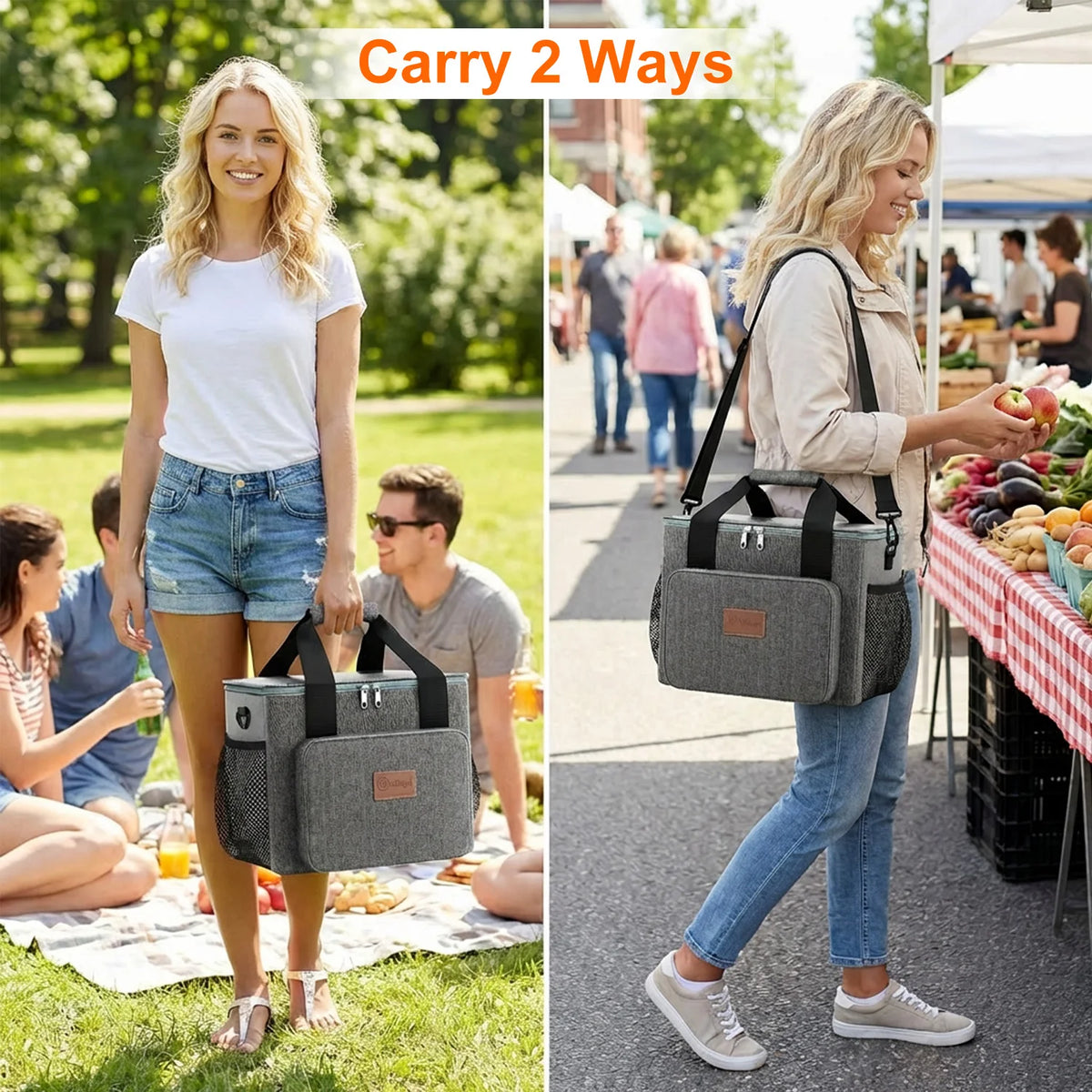 Insulated Leakproof Cooler Tote Bag for Lunch, Travel and Picnics