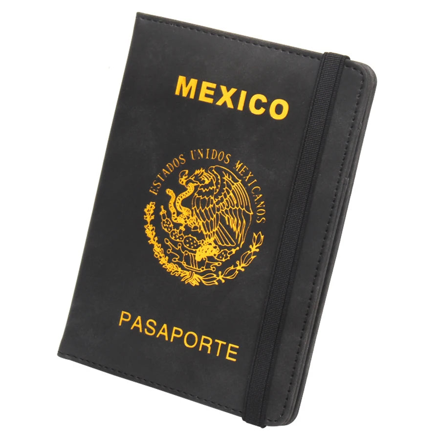 Mexican Passport Cover Synthetic Leather Travel Document And Card Holder