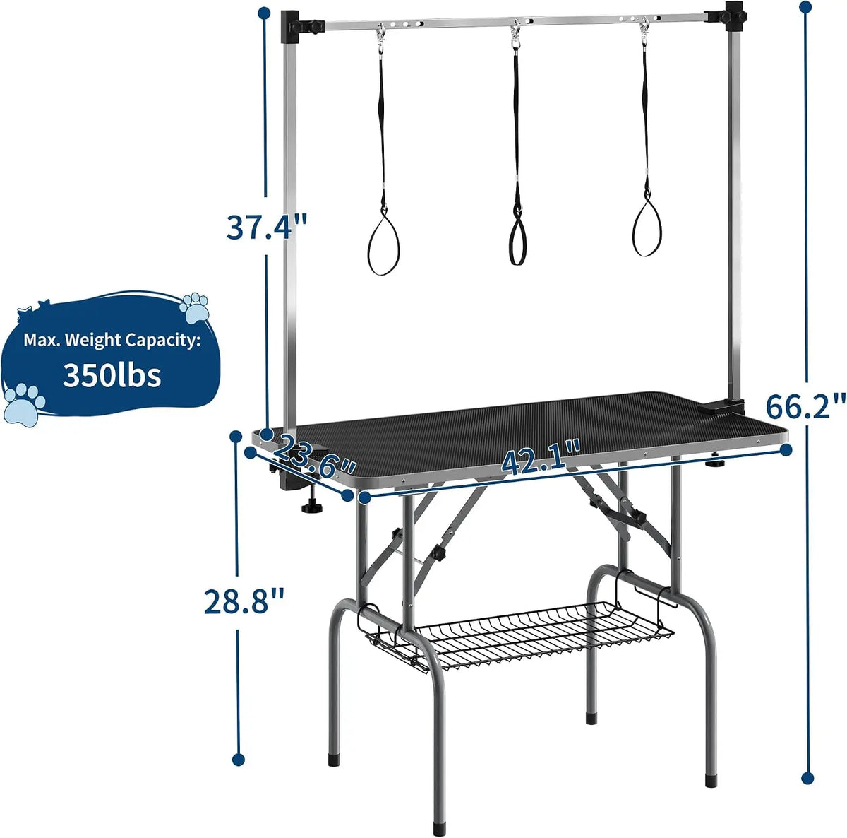 Professional Foldable Dog Grooming Table With Heavy Duty Metal Construction