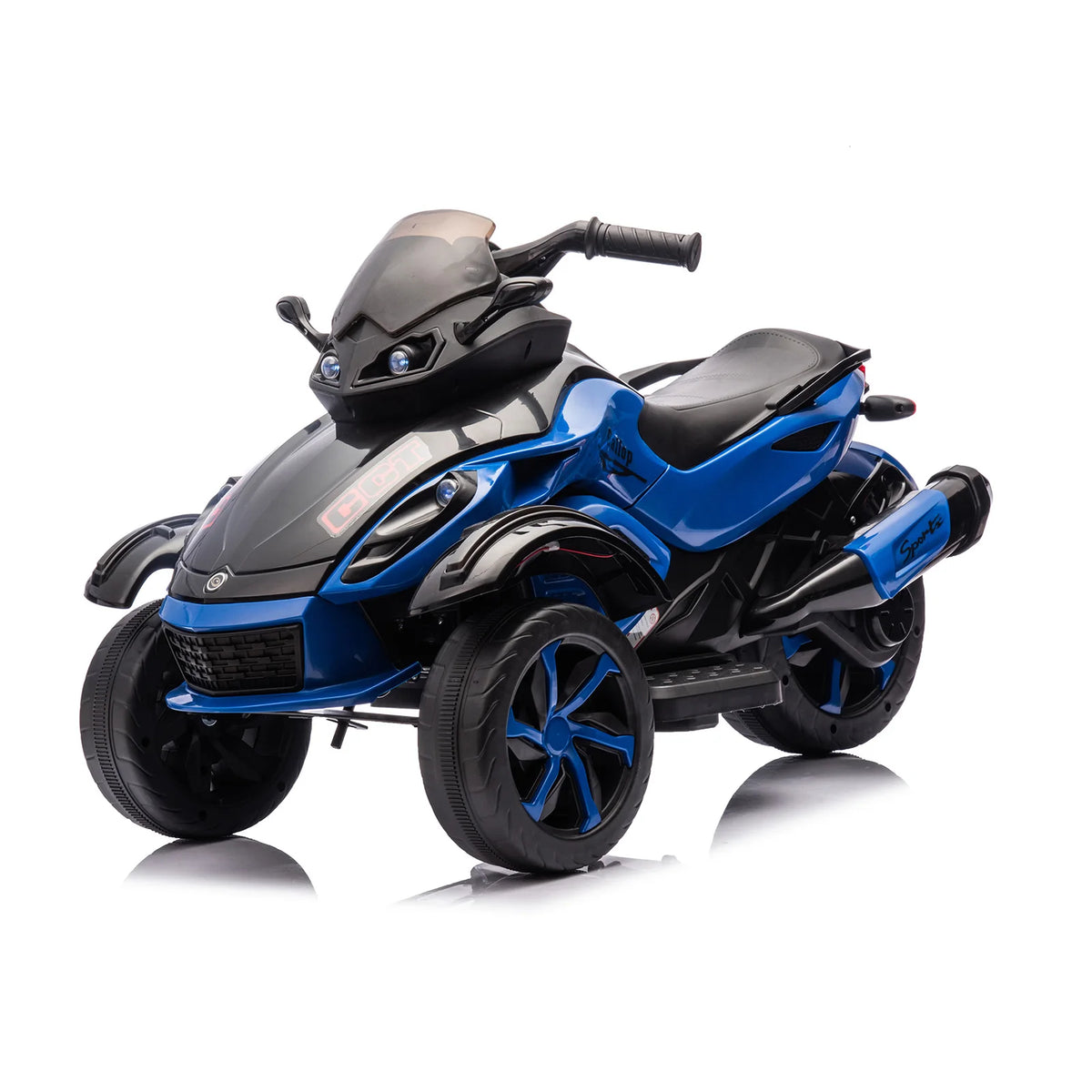 12V Kids Ride-On ATV 3-Wheel Electric Motorcycle - Battery Powered Ride-On Toy - LED Lights & Music - Treaded Tires for Outdoor Off-Road - Ages 3-8