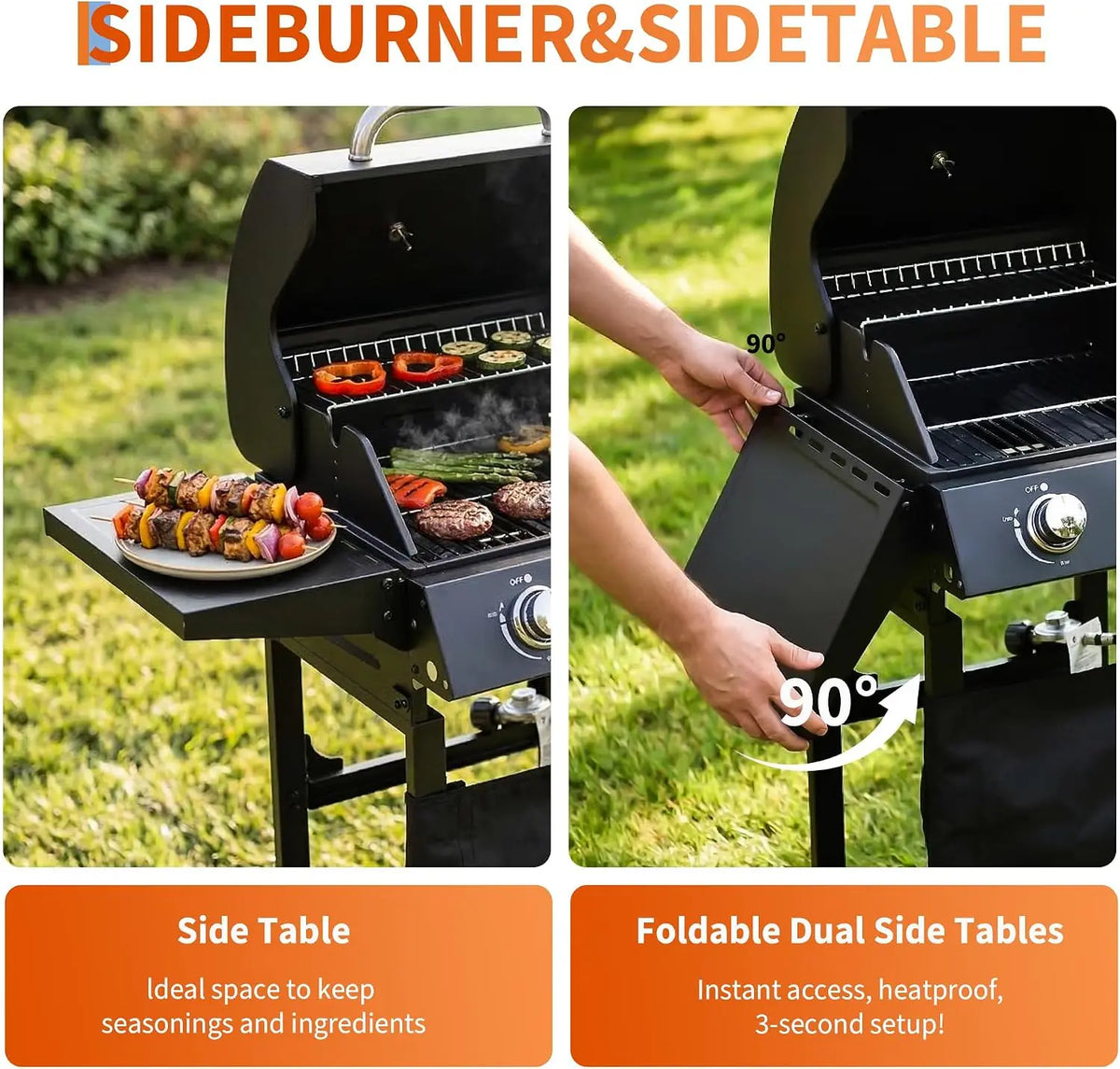 Tackleekii 2 Burner Propane Gas Grill Stainless Steel Portable Barbecue