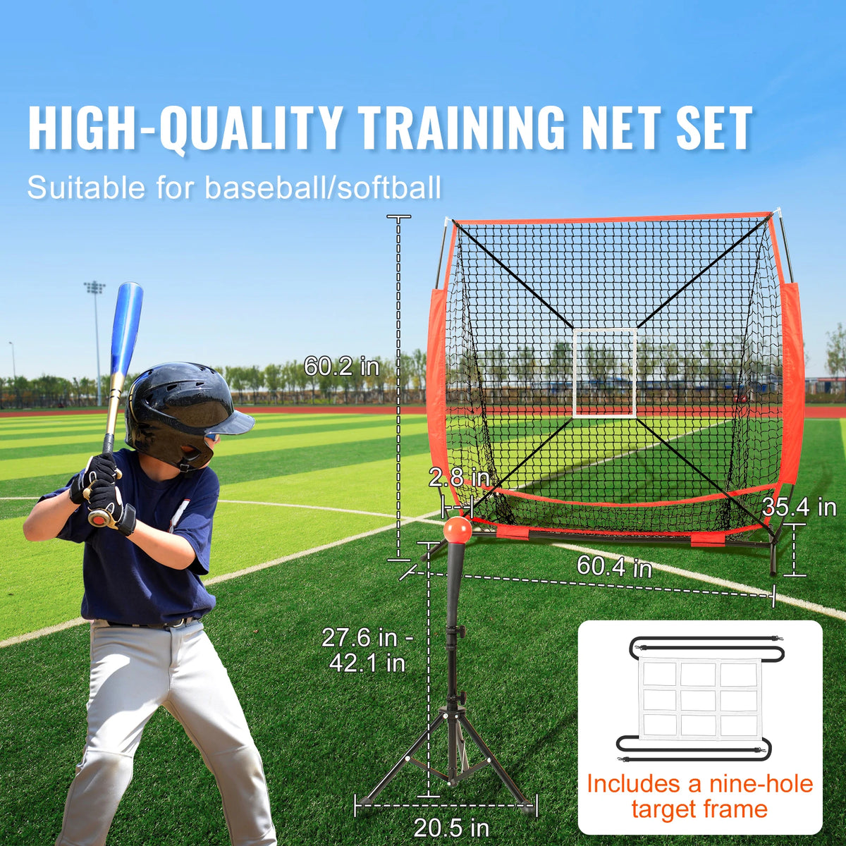 SucceBuy Baseball Training Net For Hitting Batting Catching Pitching
