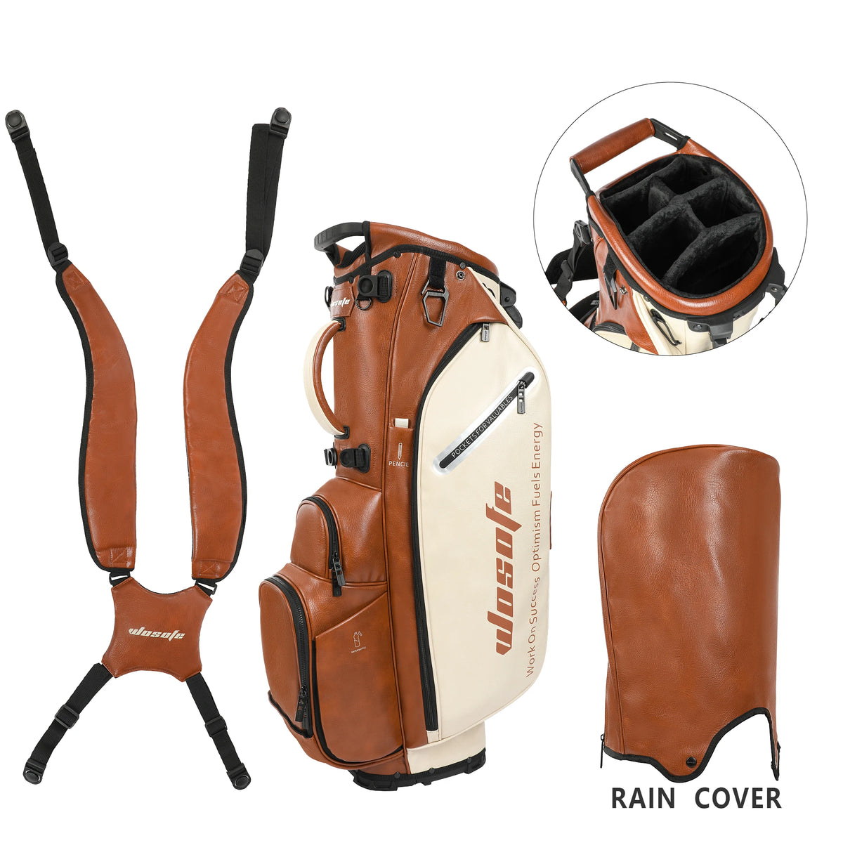 Lightweight Golf Stand Bag With Dual Strap And Dividers